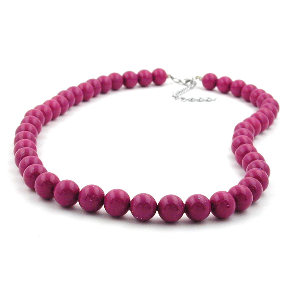 Kette 10mm Kunststoffperlen beere-violett-glänzend 50cm