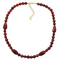 Kette Winkelperle Kunststoff rot-gold-marmoriert glänzend 45cm