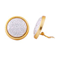 Clip Ohrring 31mm bicolor Muster silber- und goldfarben Kunststoff