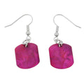 Ohrhaken Ohrhänger Ohrringe 37x15mm Schrägperle Kunststoff pink-marmoriert-matt