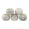 Set mit 5 Tuchringen 22x15 mm Kunststoff beige/grau-ton mit Muster