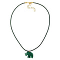 Kette 23x17x9mm Elefant mini Kunststoff grün-marmoriert glänzend Kordel grün 40cm