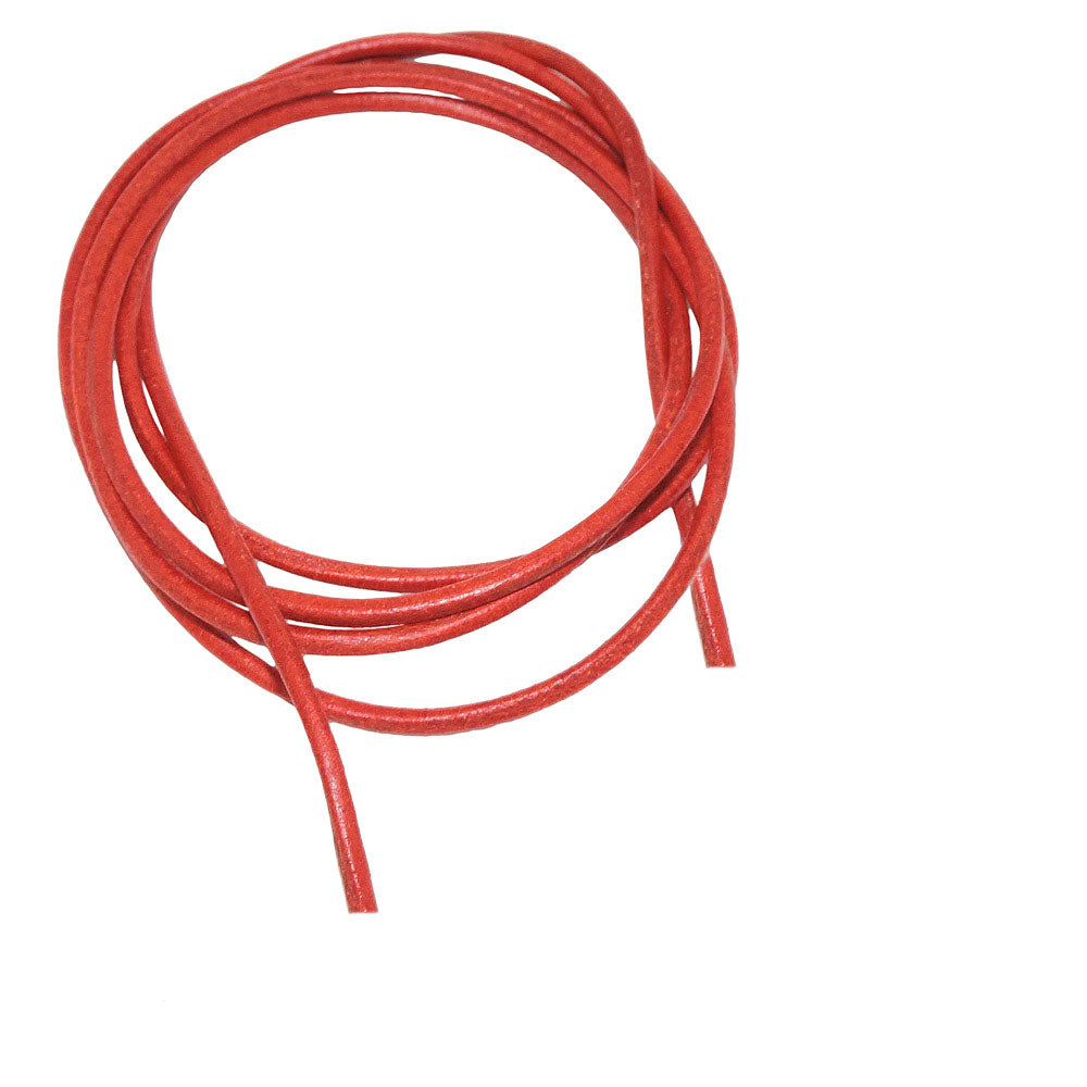 Lederband Rundschnur Rindleder 2mm orange gefärbt ca. 1m