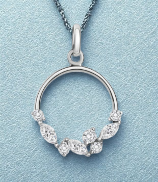 Anhänger 375/- Weißgold Zirkonia weiß
