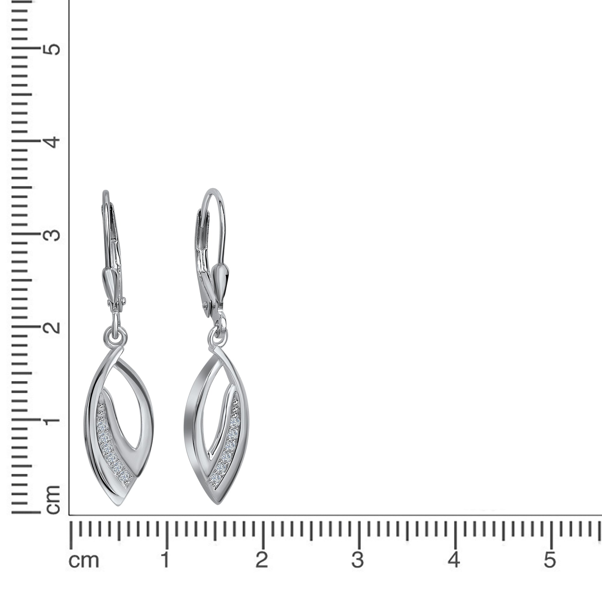 Ohrhänger 925 Silber Zirkonia weiß