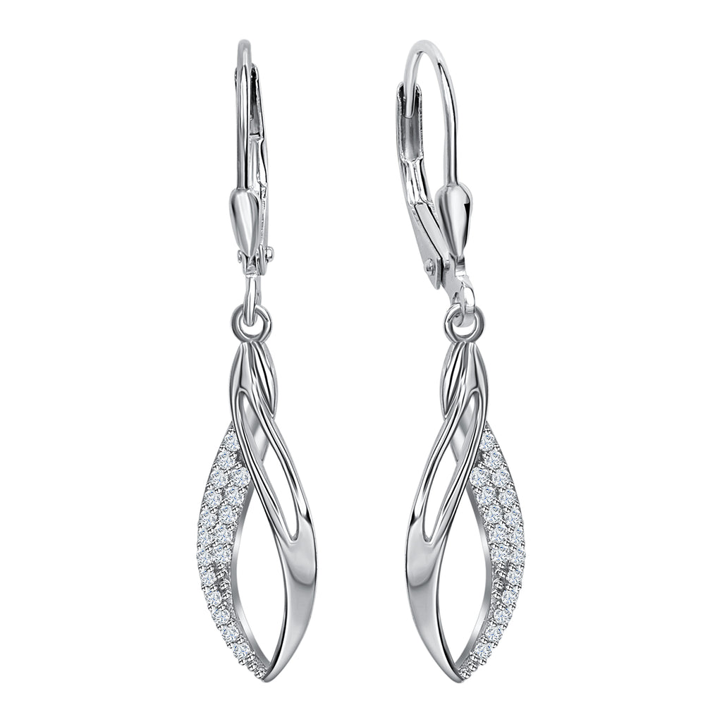Ohrhänger 925 Silber CZ weiß