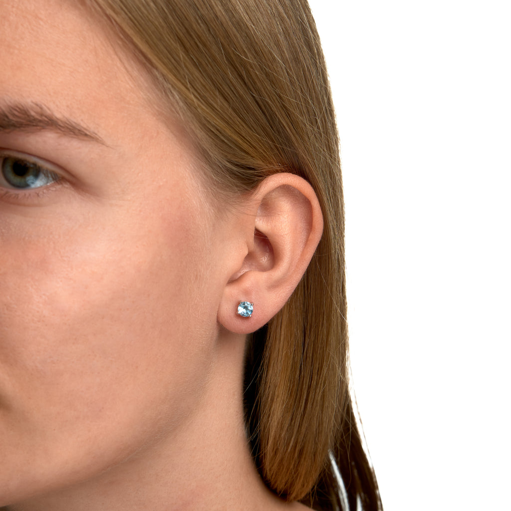 Ohrringe Silber 925 rhodiniert mit Blautopas (beh.)
