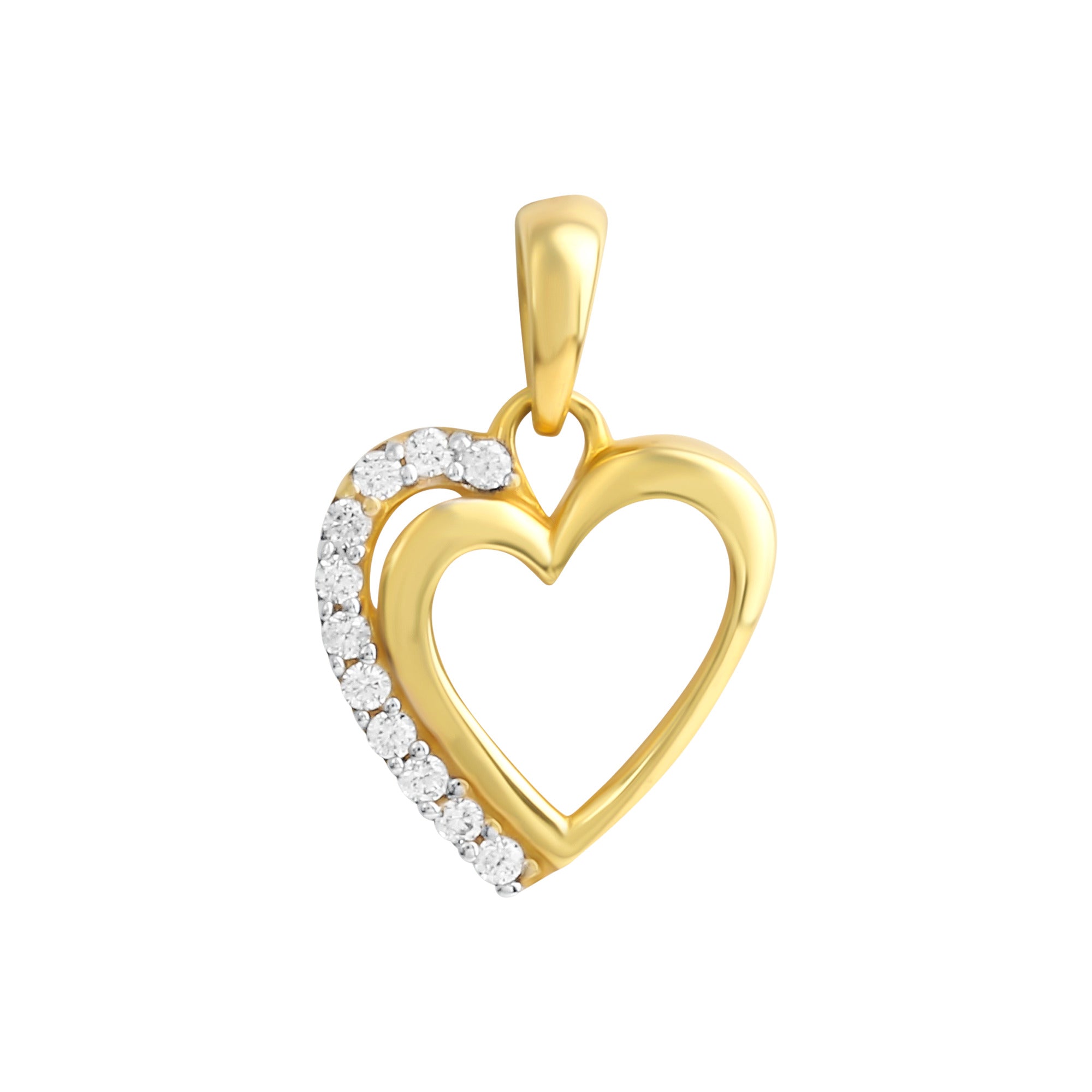 Anhänger 333 Gelbgold bicolor Motiv Herz