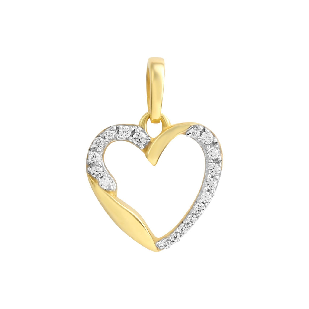 Anhänger 333 Gelbgold bicolor Motiv Herz