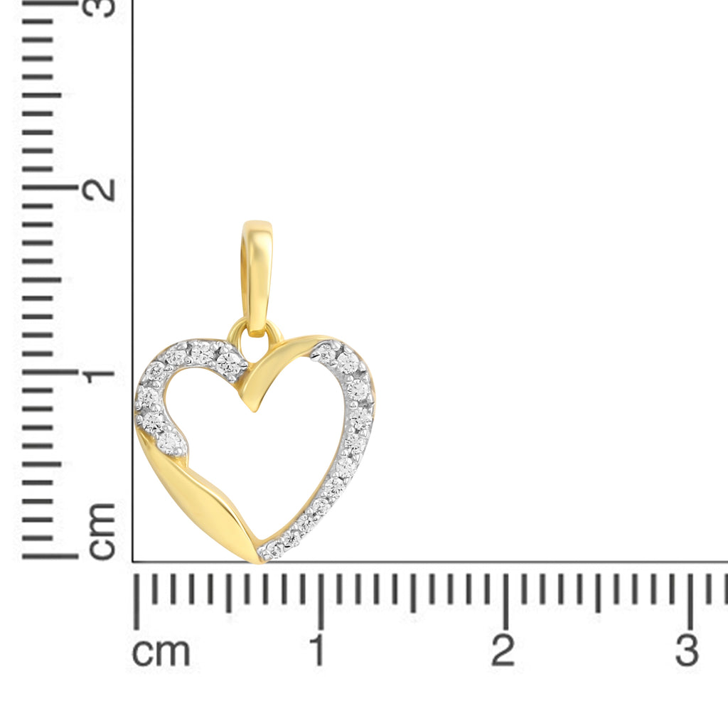 Anhänger 333 Gelbgold bicolor Motiv Herz