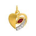Anhänger 333 Gelbgold bicolor Motiv Herz Rubin