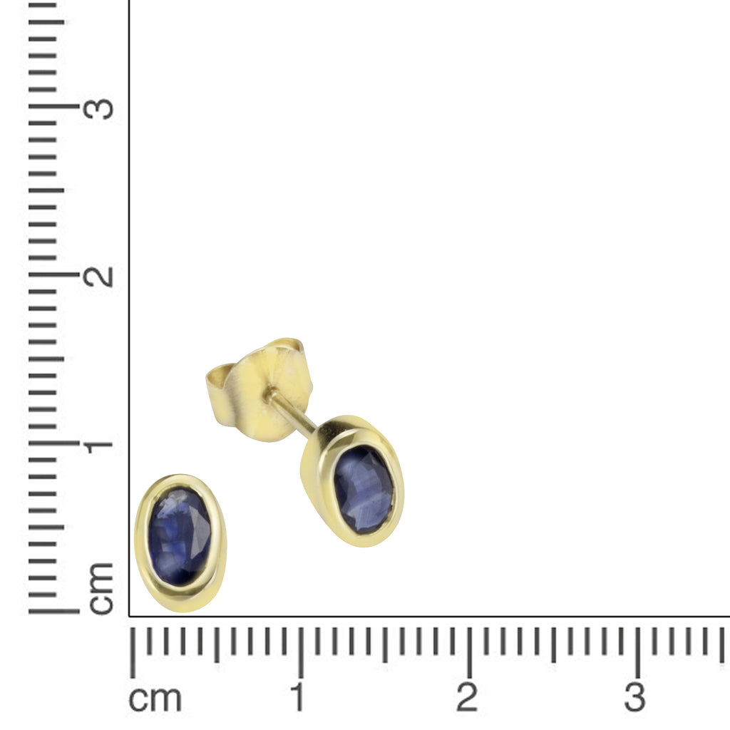 Ohrstecker 375 Gelbgold mit Safir