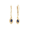 Ohrhänger 375 Gelbgold mit Safir und Weißtopas
