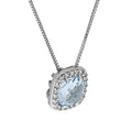 Anhänger mit Kette 375 Weißgold mit 1 Topas und Zirkonia