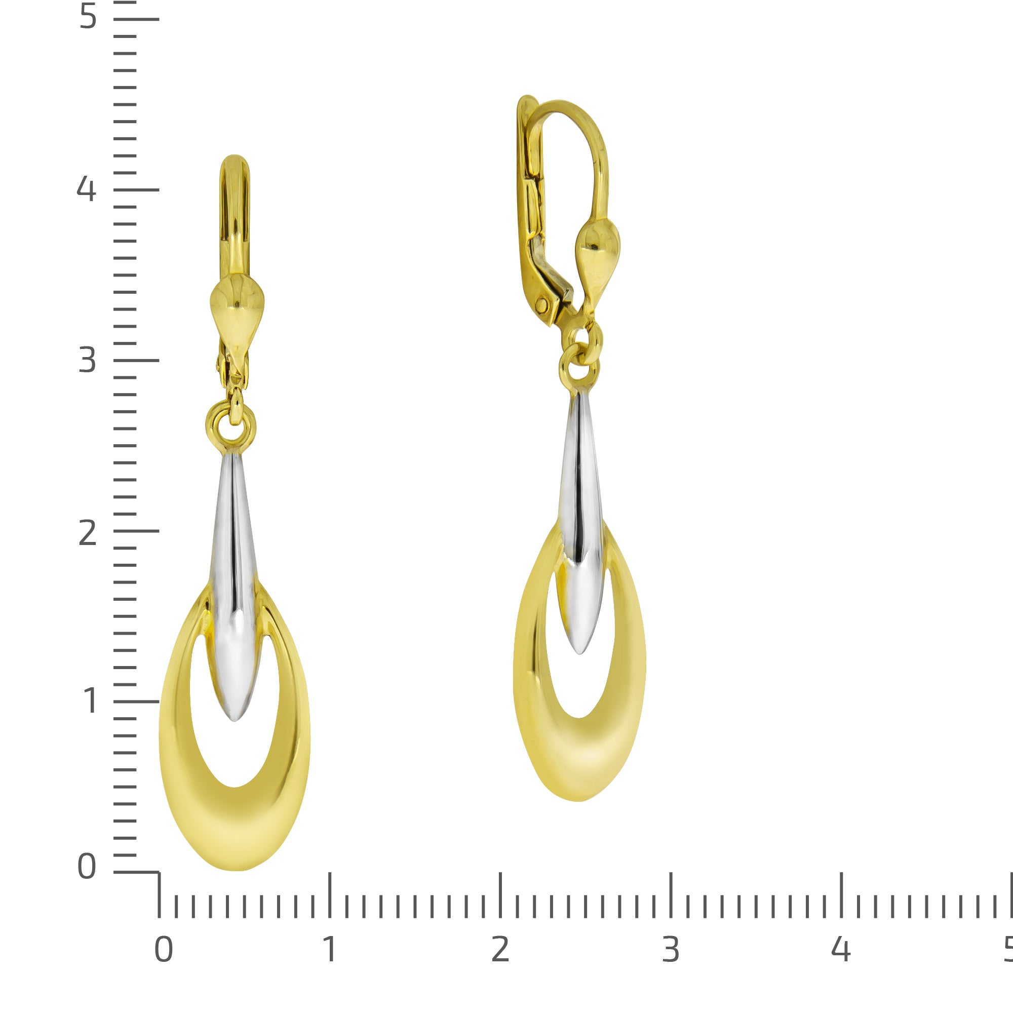 Ohrhänger 333 Gelbgold bicolor