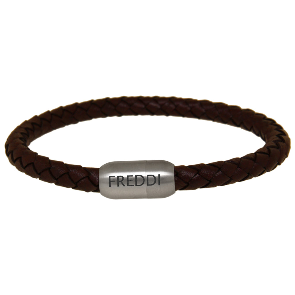 Armband Edelstahl Leder Gravur