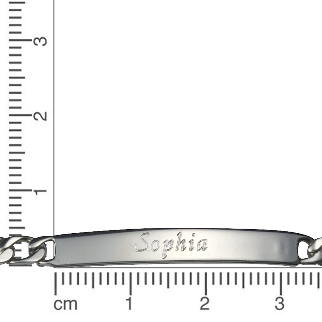 Armband 925 Steling Silber glanz Gravur Namen 8 Buchstaben