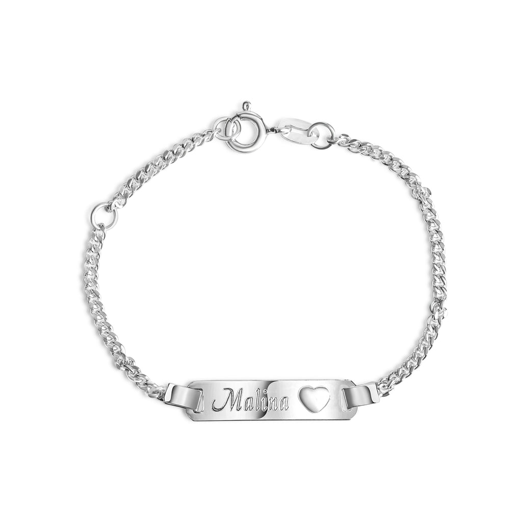 Armband 925 Sterling Silber glanz 14/16cm Herz Gravur Namen 8 Buchstaben
