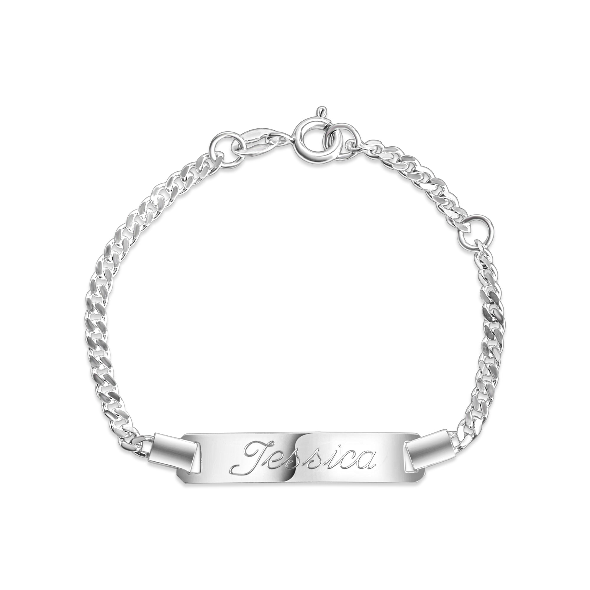 Armband 925 Sterling Silber glanz 12/14cm Gravur Namen 8 Buchstaben