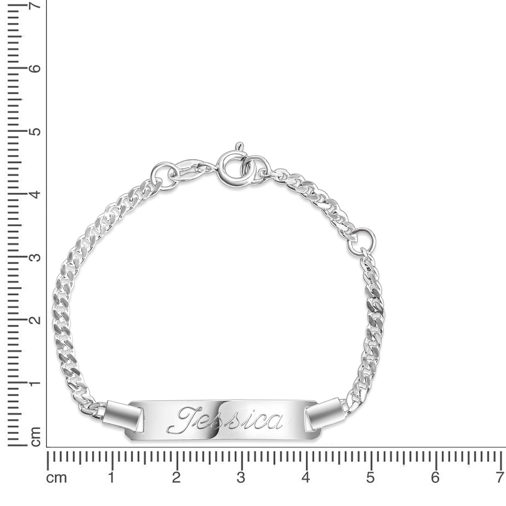 Armband 925 Sterling Silber glanz 12/14cm Gravur Namen 8 Buchstaben