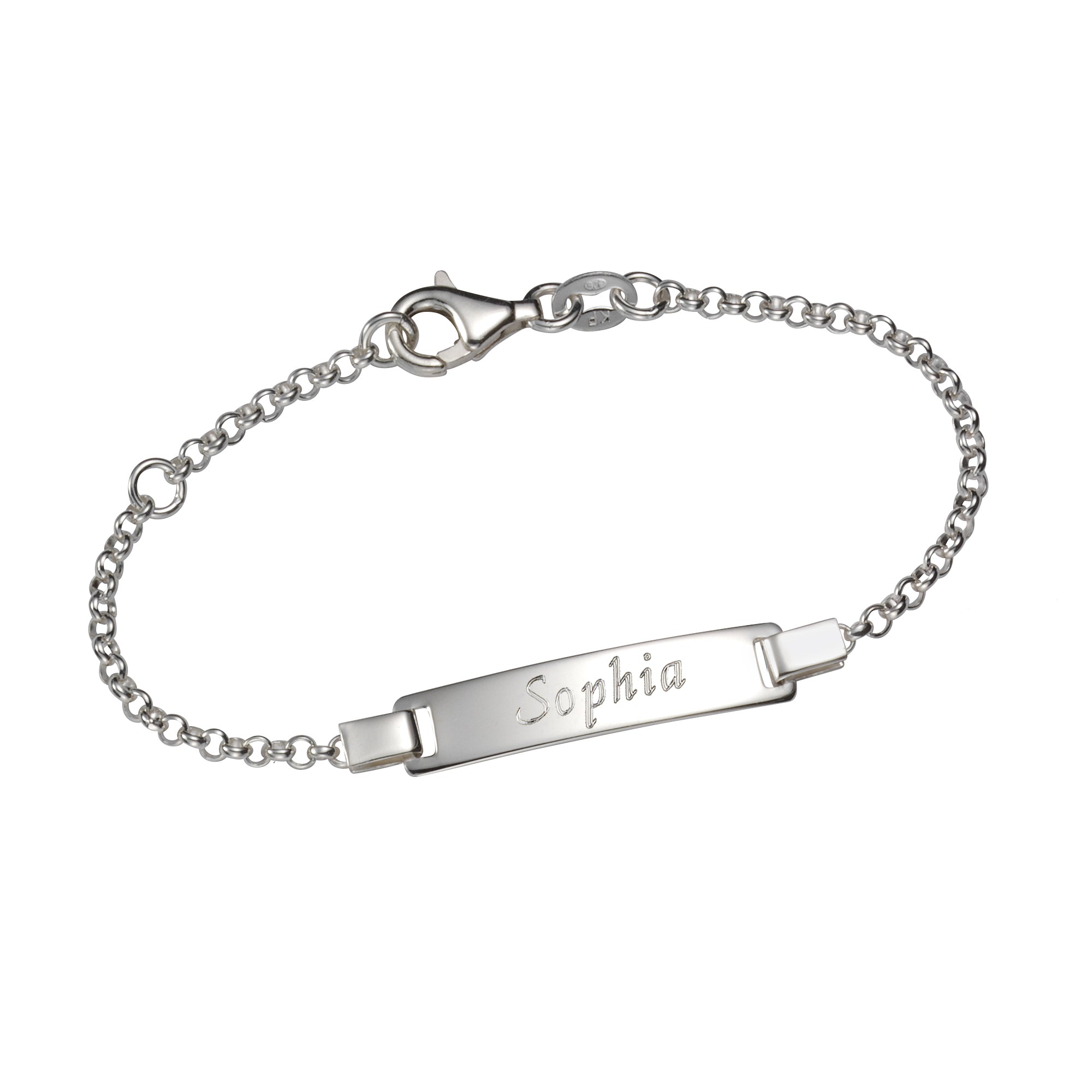 Armband 925 Sterling Silber glanz 13/15cm Gravur Namen 8 Buchstaben