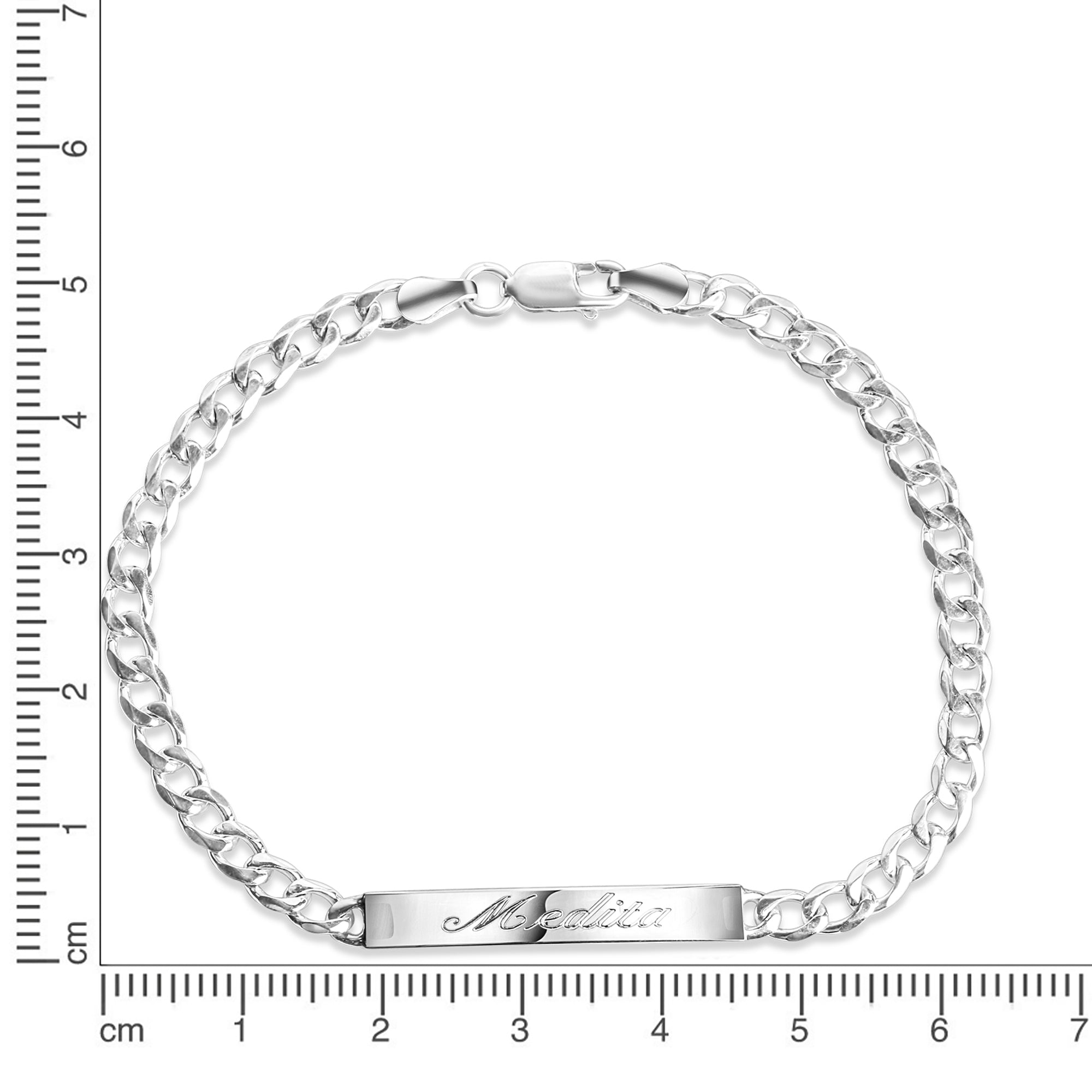 Armband 925 Sterling Silber glanz 19cm Gravur Namen 8 Buchstaben
