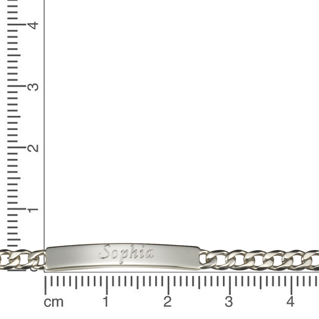 Armband 925 Sterling Silber glanz 19cm Gravur Namen 8 Buchstaben