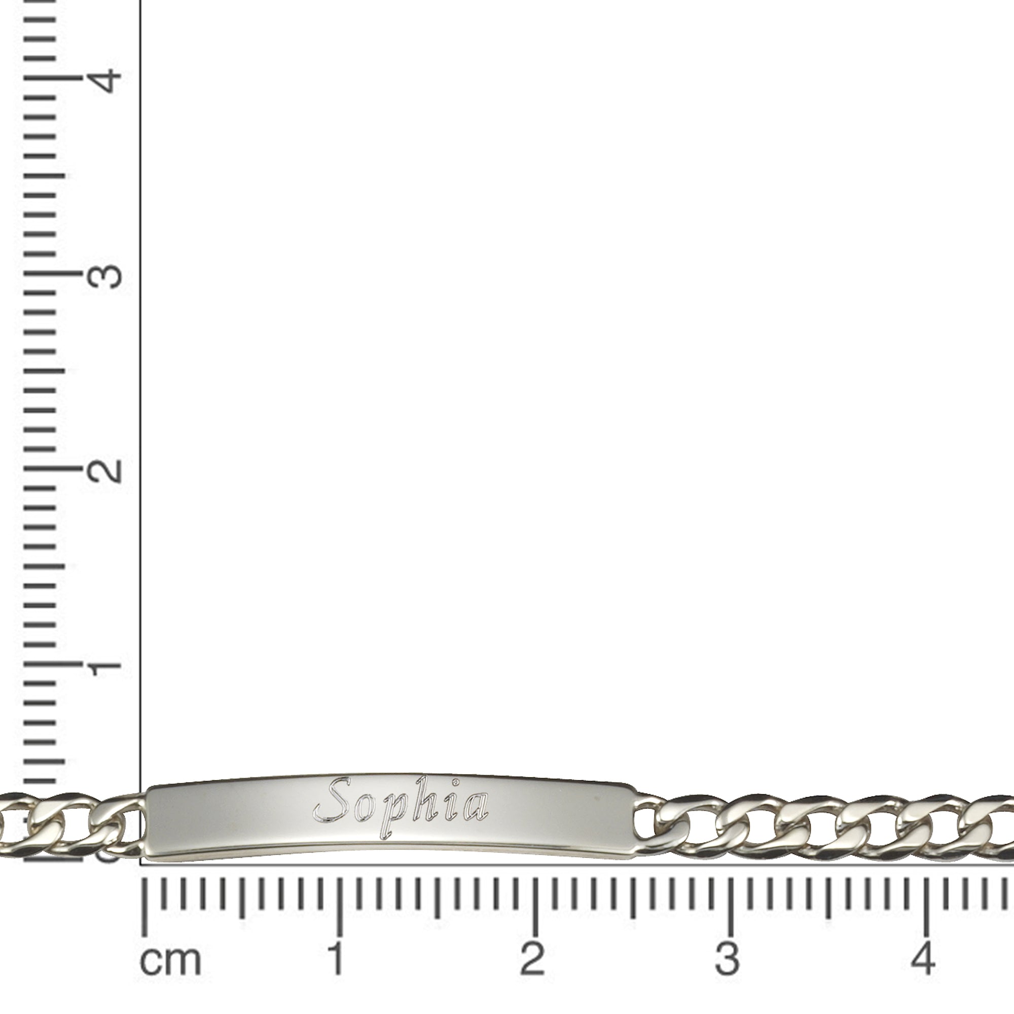 Armband 925 Sterling Silber glanz 19cm Gravur Namen 8 Buchstaben