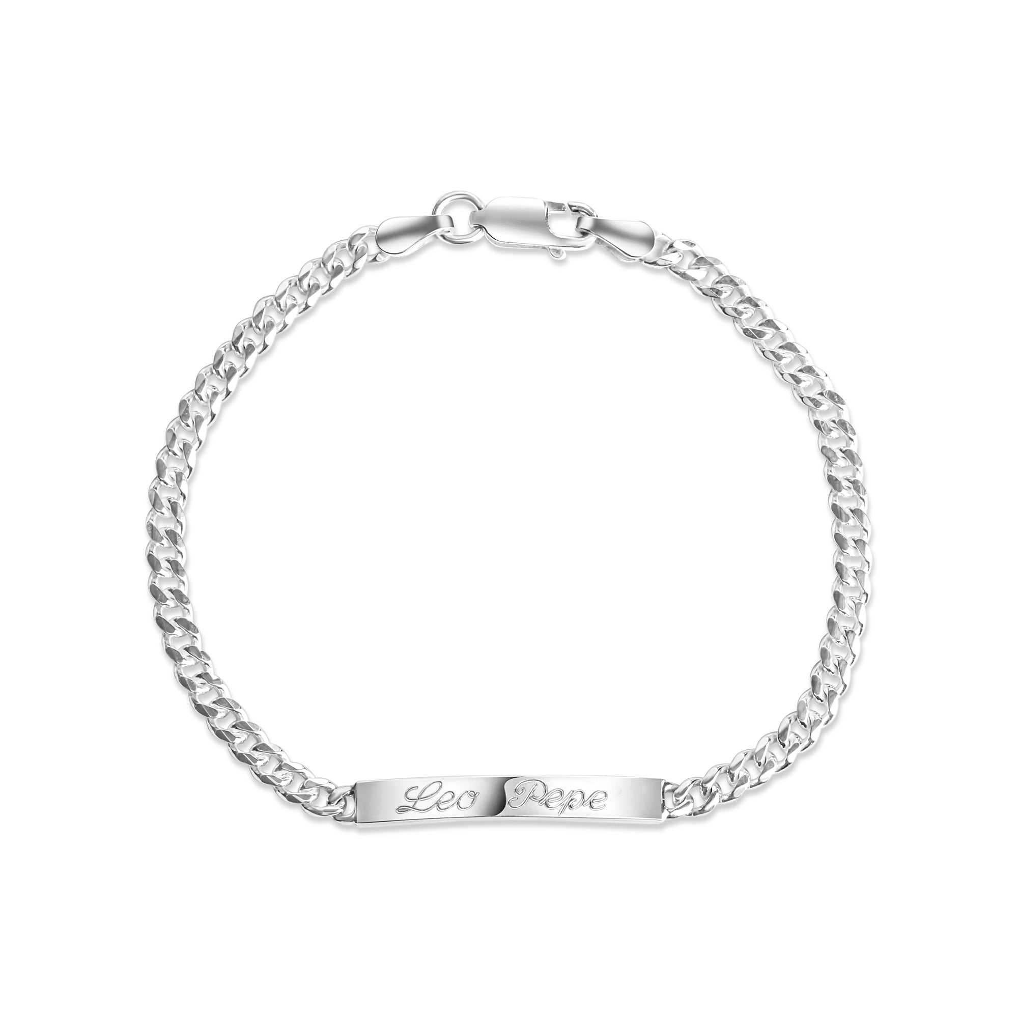 Armband 925 Sterling Silber glanz 19cm Gravur Namen 8 Buchstaben