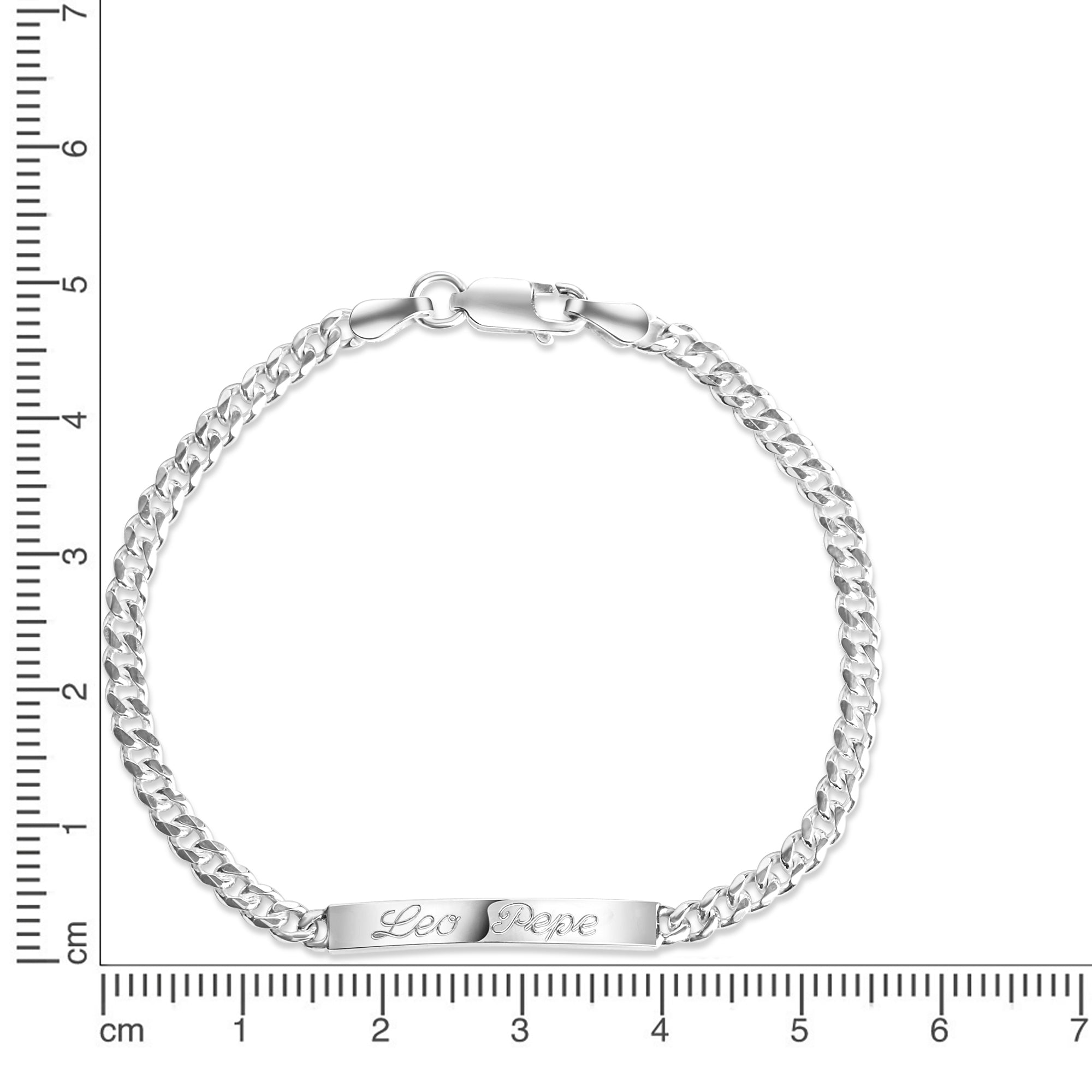 Armband 925 Sterling Silber glanz 19cm Gravur Namen 8 Buchstaben