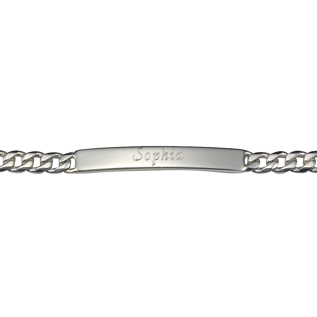 Armband 925 Sterling Silber glanz 19cm Gravur Namen 8 Buchstaben