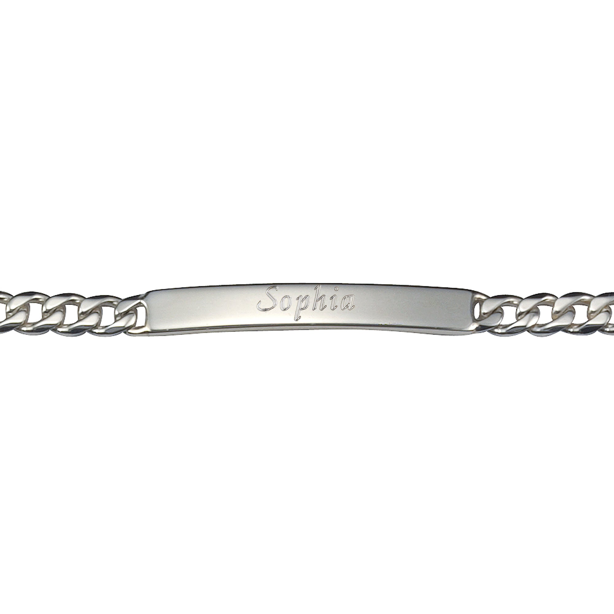 Armband 925 Sterling Silber glanz 19cm Gravur Namen 8 Buchstaben