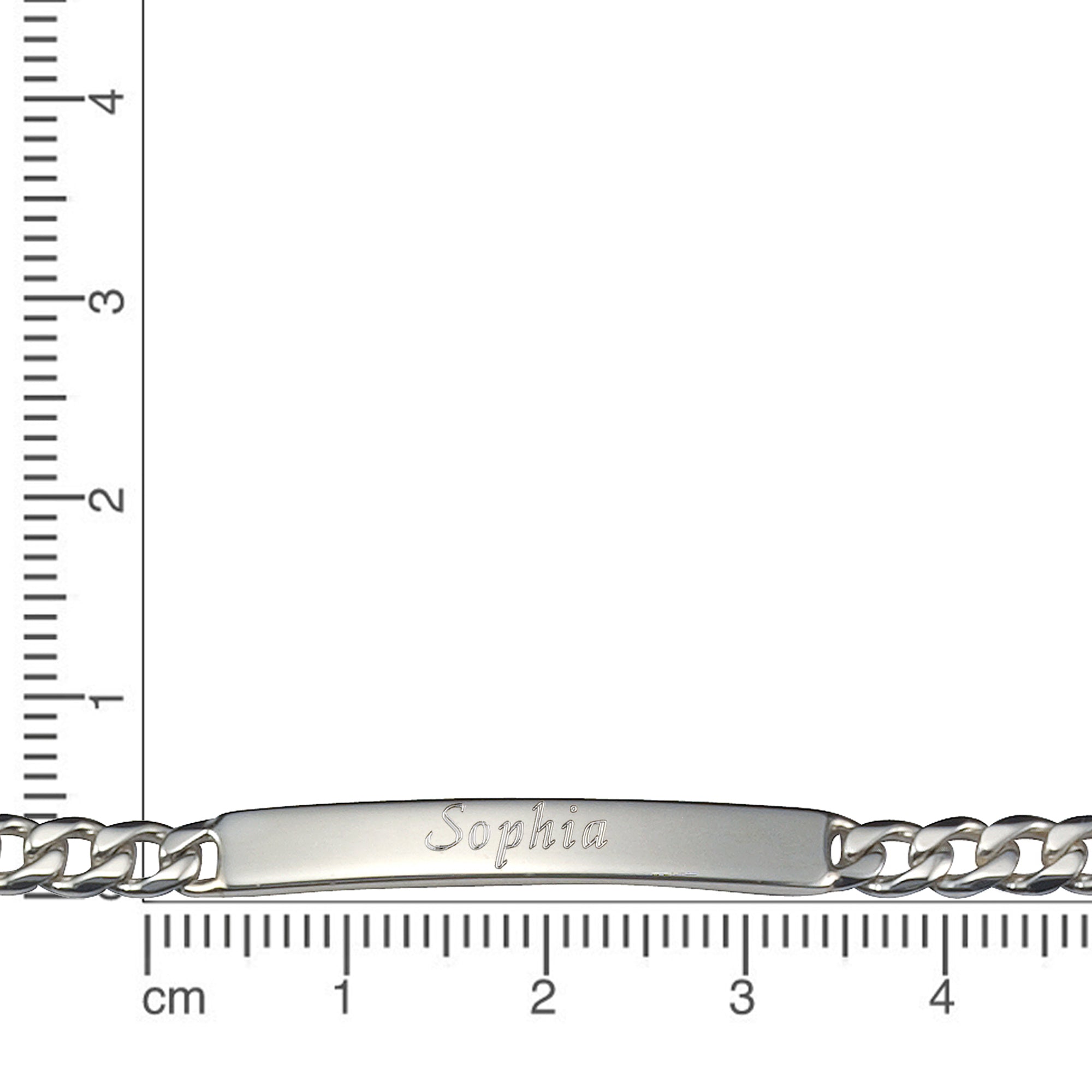 Armband 925 Sterling Silber glanz 19cm Gravur Namen 8 Buchstaben