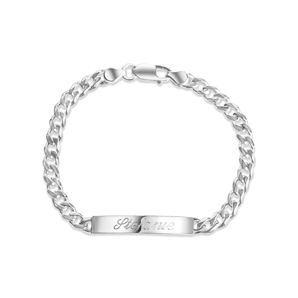 Armband 925 Sterling Silber glanz 19cm Gravur Namen 8 Buchstaben