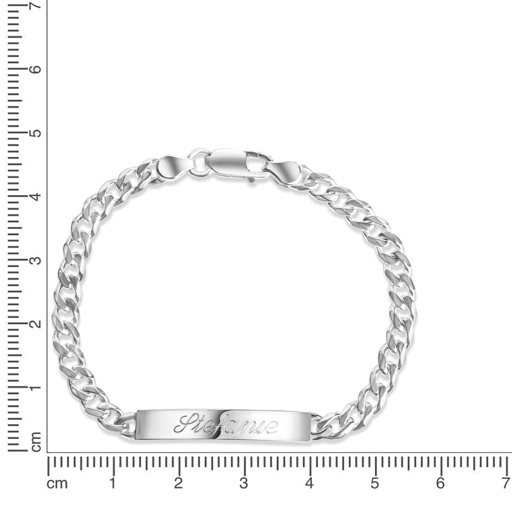 Armband 925 Sterling Silber glanz 21cm Gravur Namen 8 Buchstaben