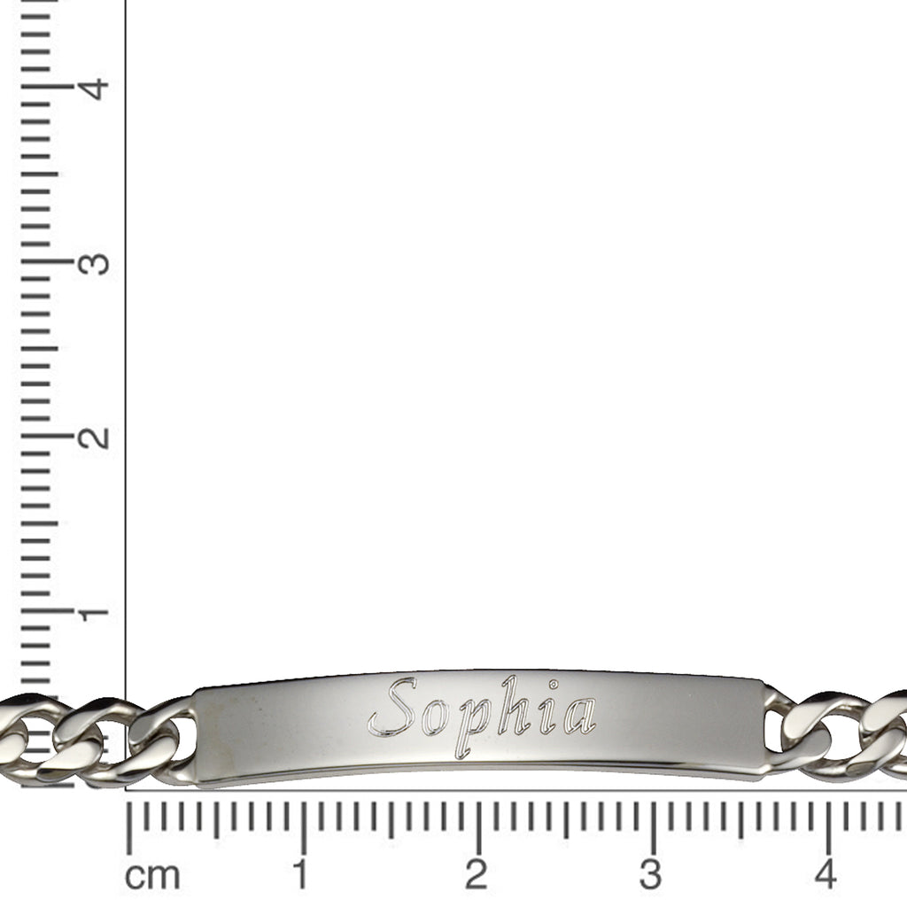 Armband 925 Sterling Silber glanz 19cm Gravur Namen 8 Buchstaben