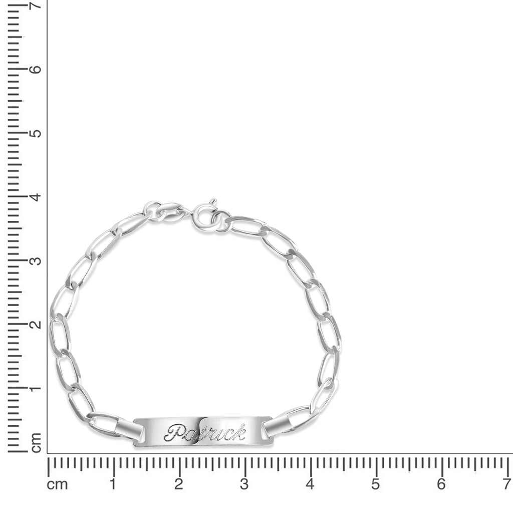 Armband 925 Sterling Silber glanz 16cm Gravur Namen 8 Buchstaben