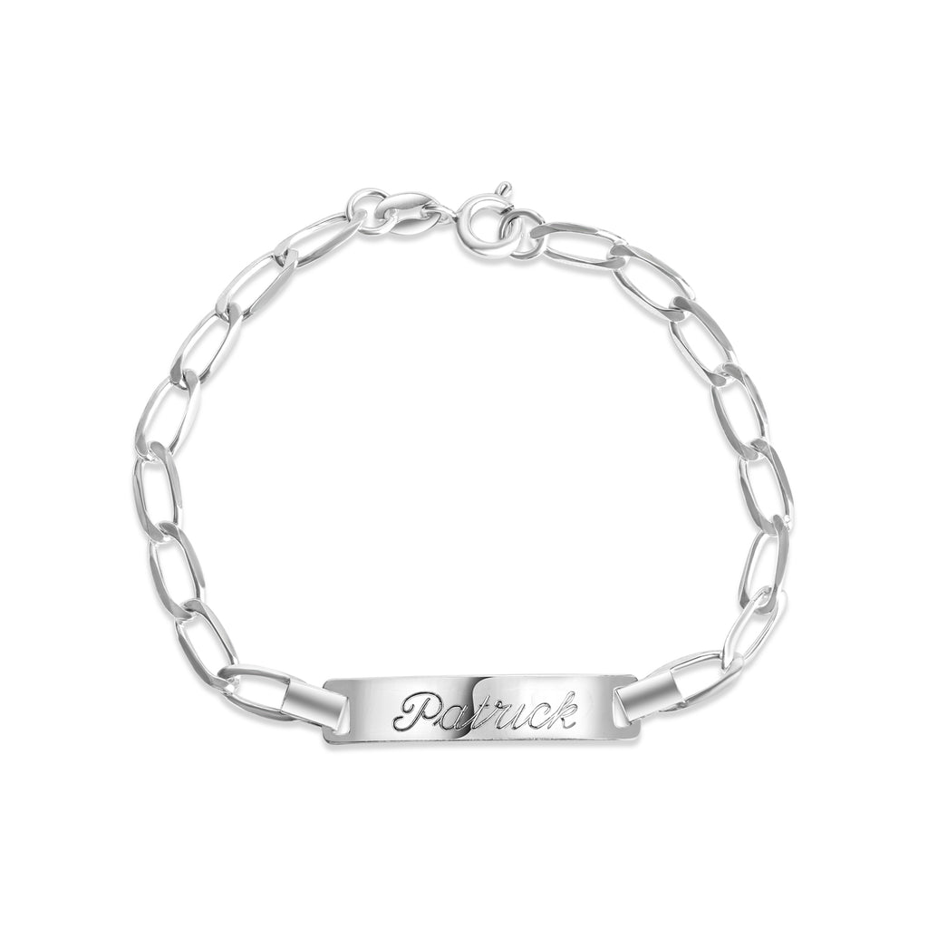 Armband 925 Sterling Silber glanz 18cm Gravur Namen 8 Buchstaben
