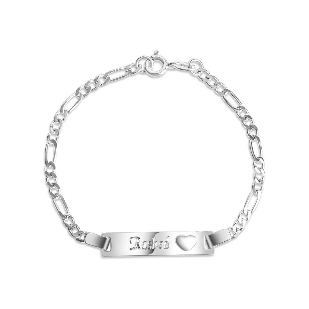Armband 925 Sterling Silber glanz 14cm Herz Gravur Namen 8 Buchstaben