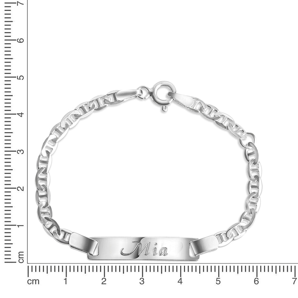 Armband 925 Sterling Silber glanz 12/14cm Herz Gravur Namen 8 Buchstaben