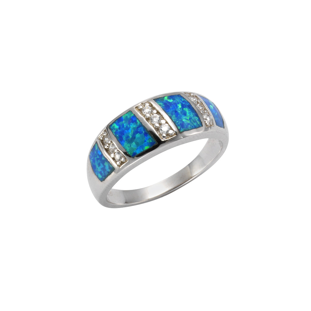 Ring 925/- Sterling Silber synth. Opal Zirkonia