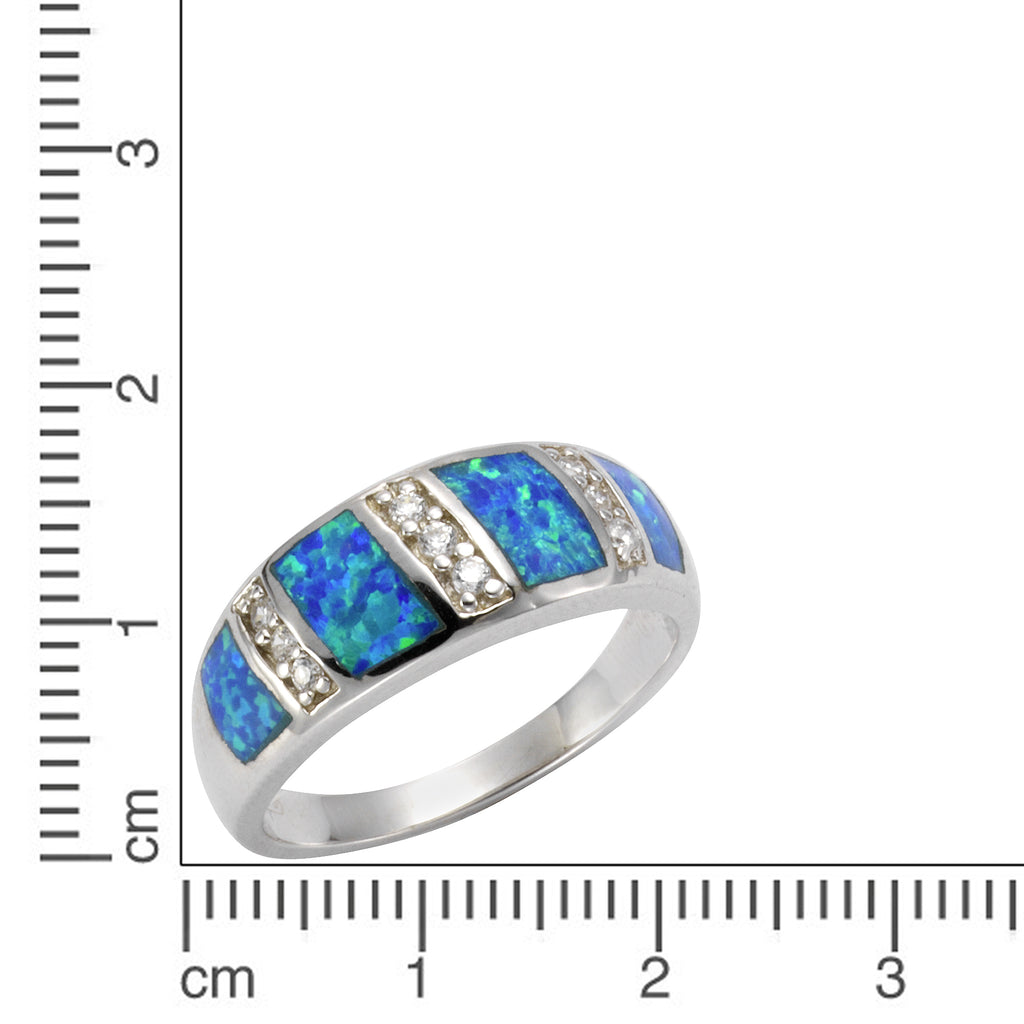Ring 925/- Sterling Silber synth. Opal Zirkonia