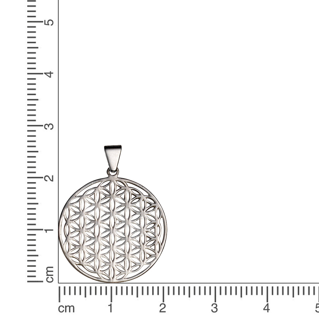 Anhänger 925 Sterling Silber rhodiniert Blume des Lebens