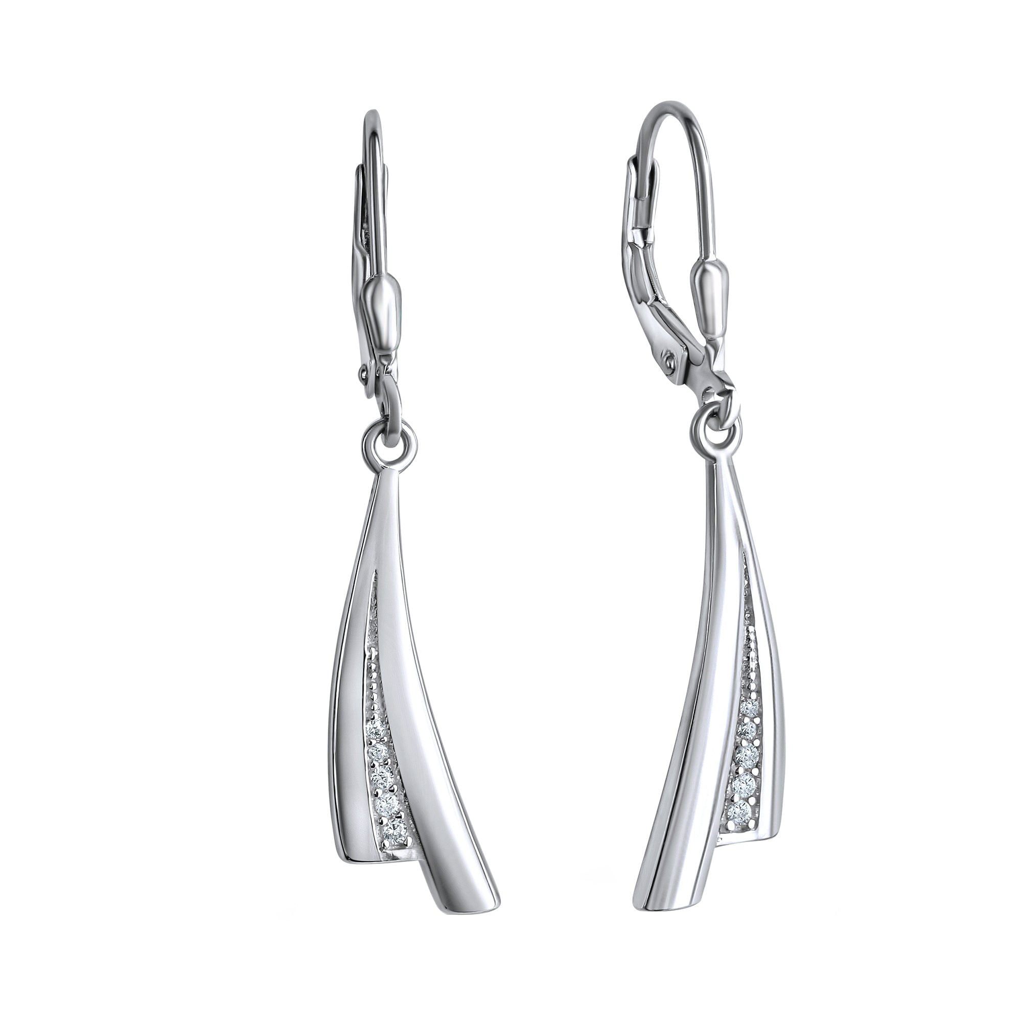 Ohrhänger 925-Sterling Silber rhodiniert Zirkonia