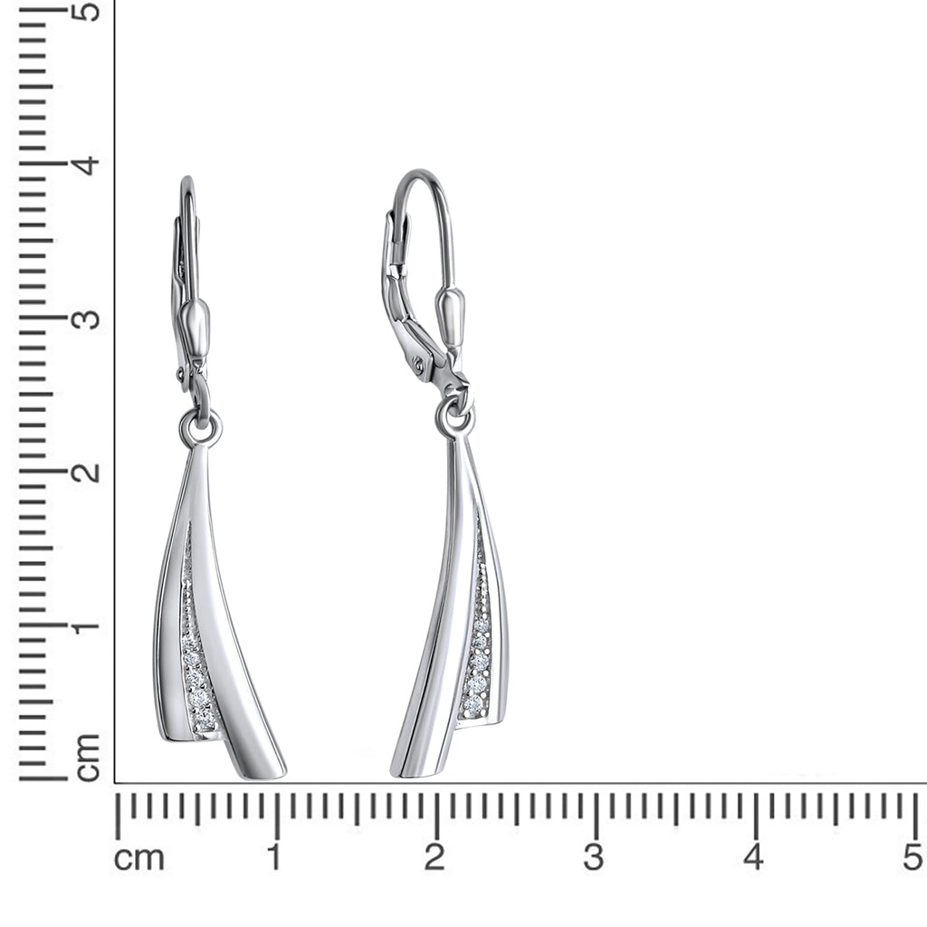 Ohrhänger 925-Sterling Silber rhodiniert Zirkonia