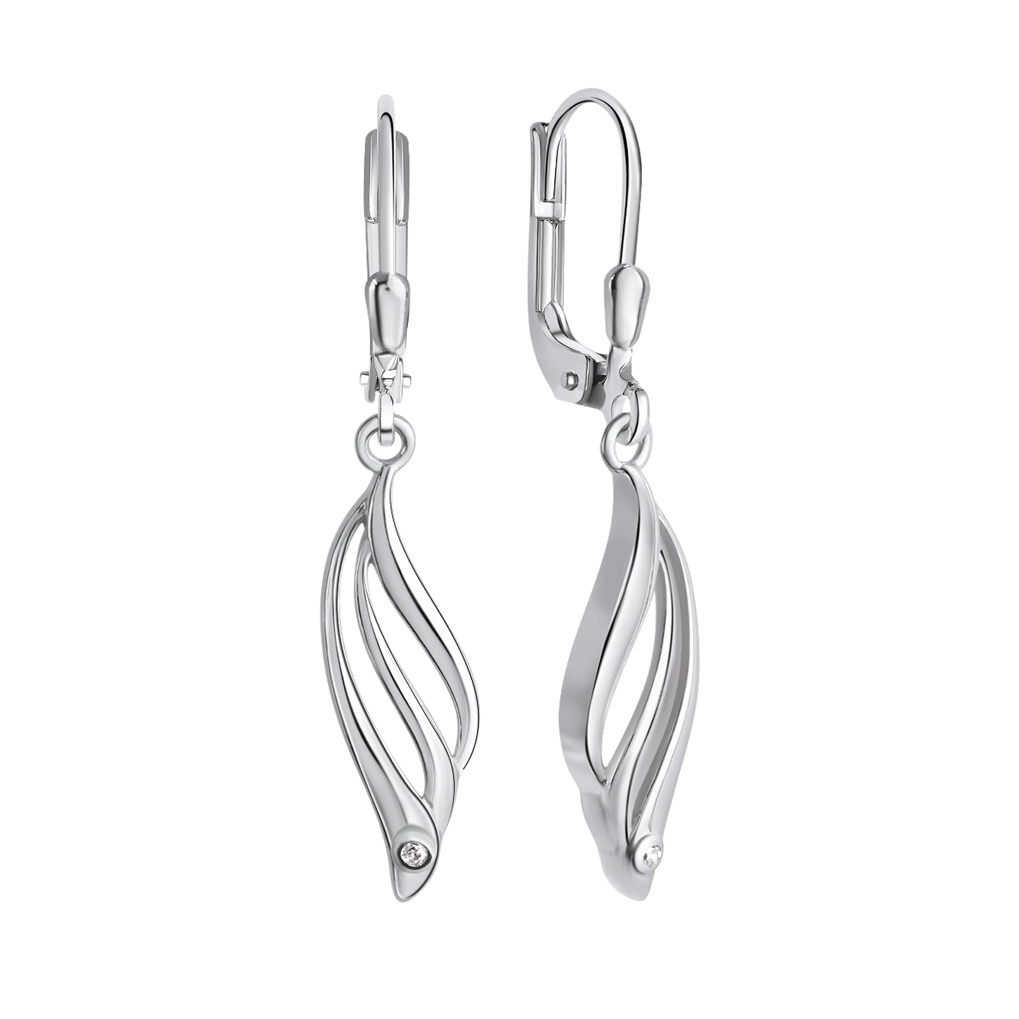 Ohrhänger 925-Sterling Silber rhodiniert Zirkonia