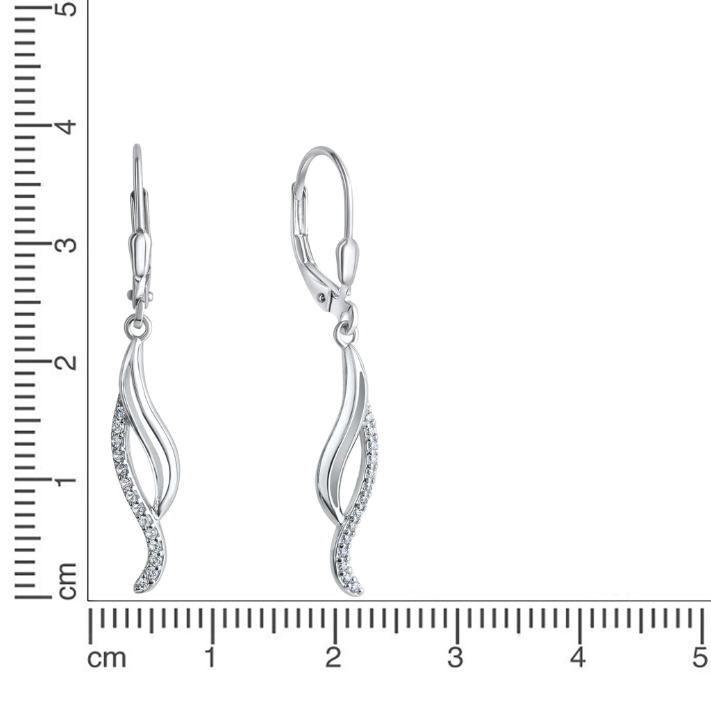 Ohrhänger 925-Sterling Silber rhodiniert Zirkonia