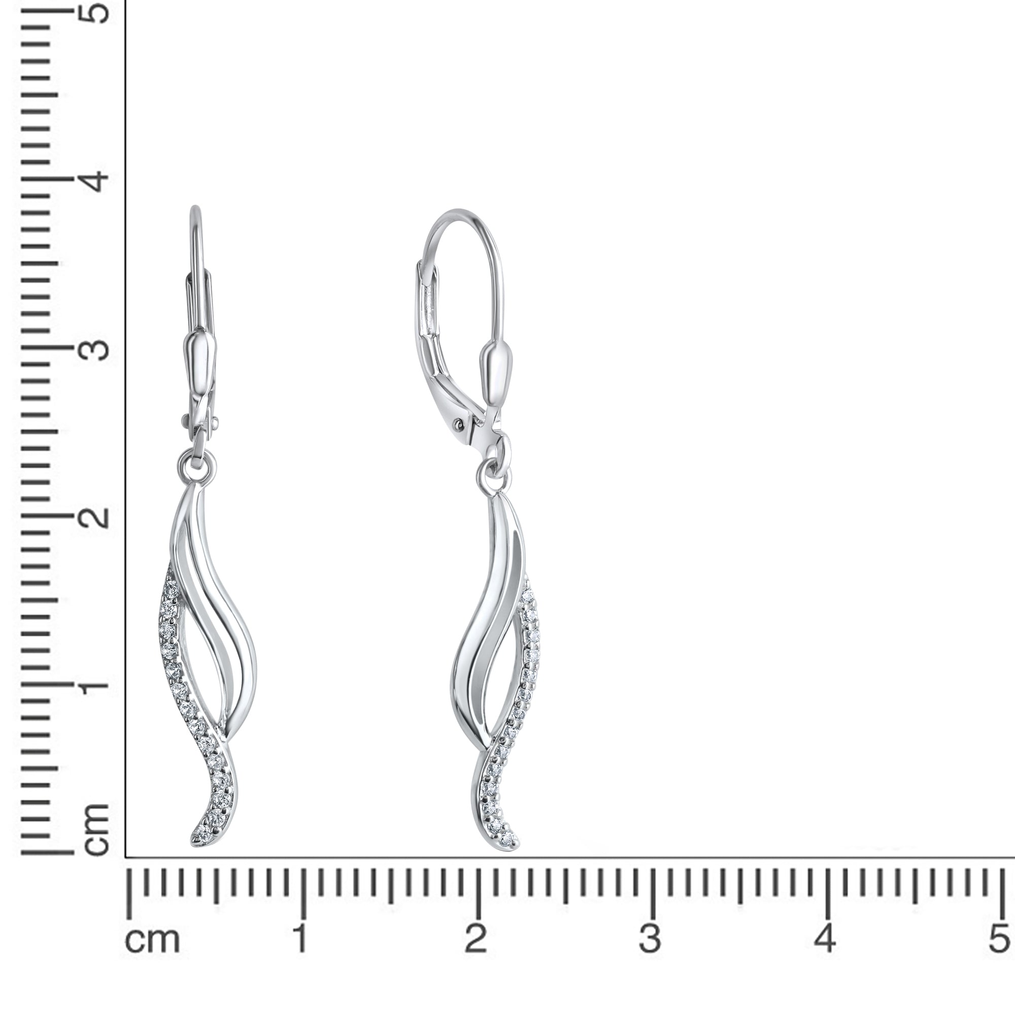 Ohrhänger 925-Sterling Silber rhodiniert Zirkonia