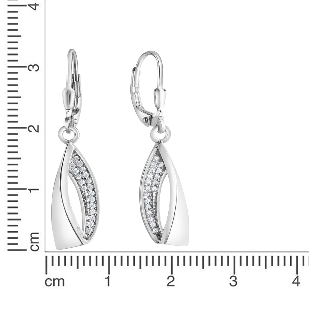 Ohrhänger 925-Sterling Silber rhodiniert Zirkonia