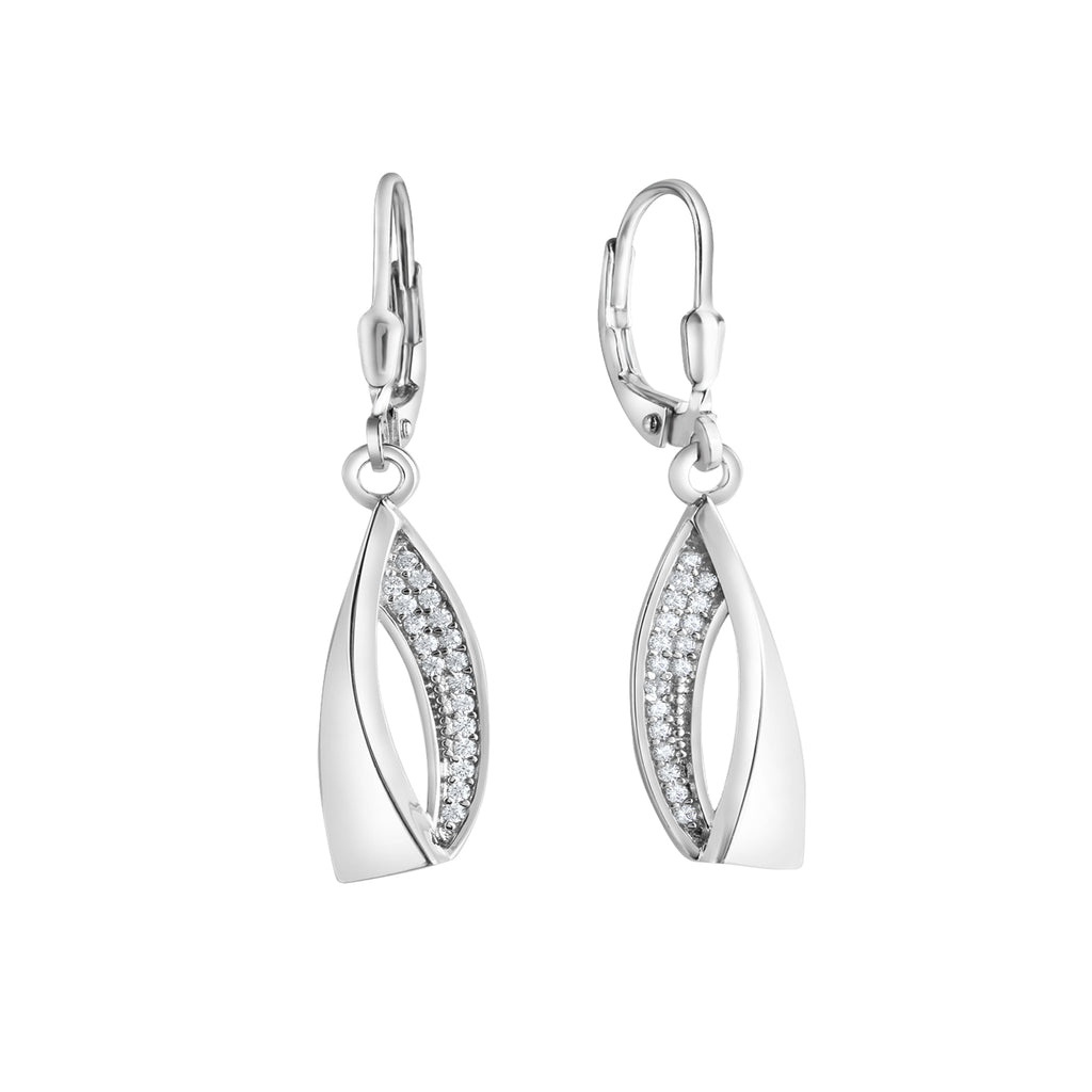 Ohrhänger 925-Sterling Silber rhodiniert Zirkonia